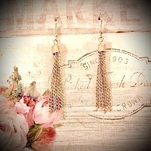NEW Gold Tassel Dangle Earrings